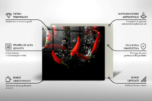 Płyta ochronna na kuchenkę Papryczki chili w wodzie
