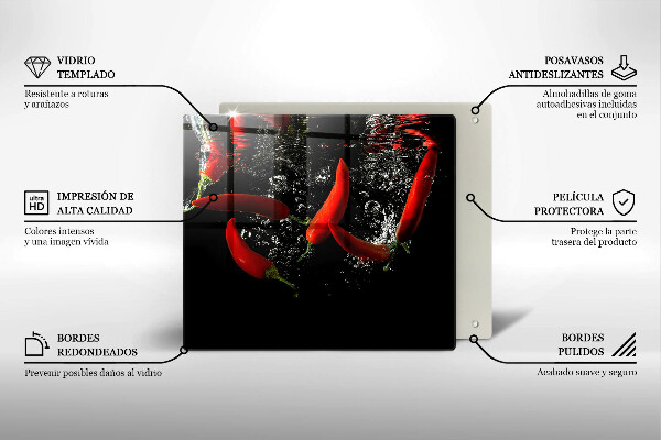 Płyta ochronna na kuchenkę Papryczki chili w wodzie