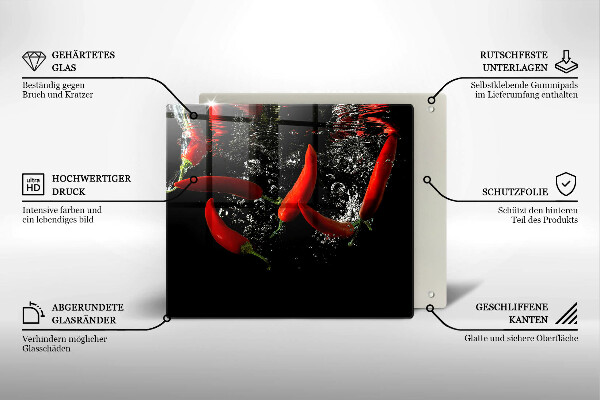 Płyta ochronna na kuchenkę Papryczki chili w wodzie