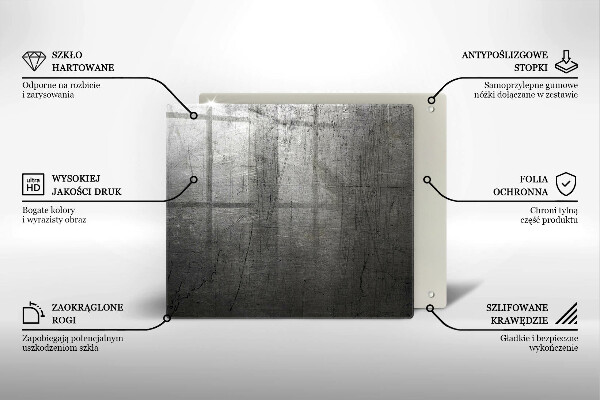 Osłona ściany przy kuchence gazowej Tekstura metalu