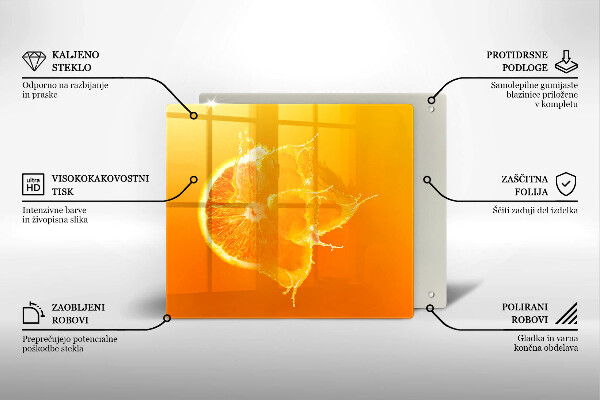 Osłona ściany przy kuchence gazowej Soczysty owoc pomarańcza