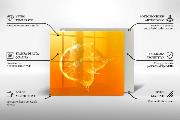 Osłona ściany przy kuchence gazowej Soczysty owoc pomarańcza