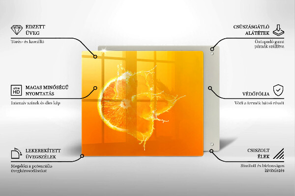 Osłona ściany przy kuchence gazowej Soczysty owoc pomarańcza