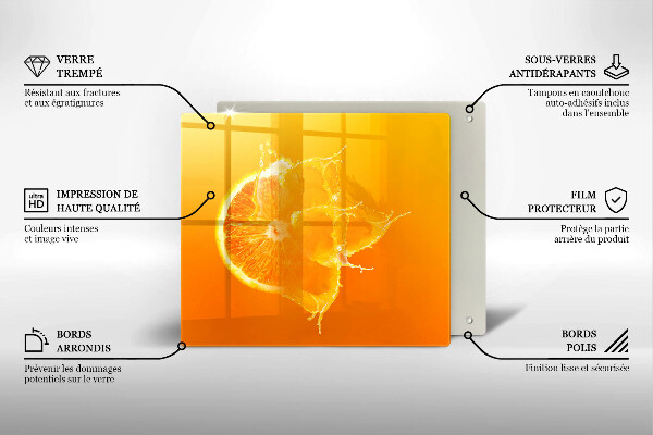 Osłona ściany przy kuchence gazowej Soczysty owoc pomarańcza