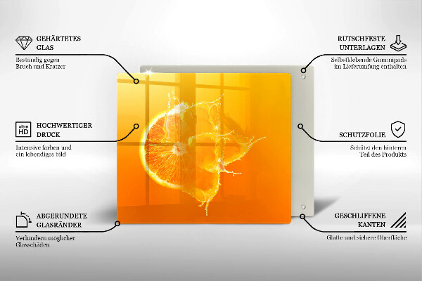 Osłona ściany przy kuchence gazowej Soczysty owoc pomarańcza