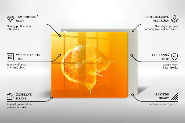 Osłona ściany przy kuchence gazowej Soczysty owoc pomarańcza