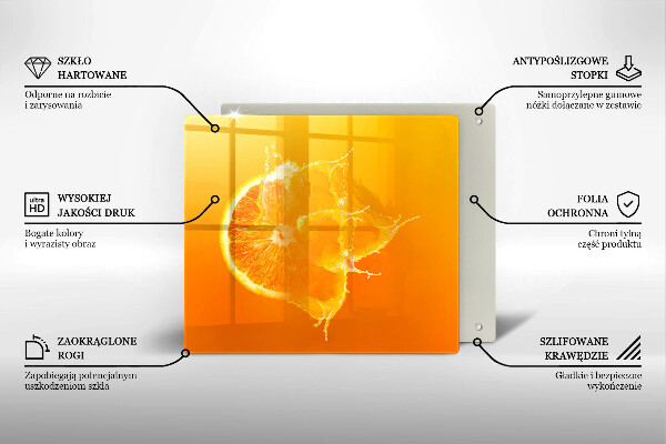 Osłona ściany przy kuchence gazowej Soczysty owoc pomarańcza