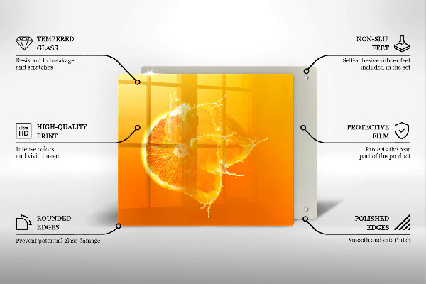 Osłona ściany przy kuchence gazowej Soczysty owoc pomarańcza