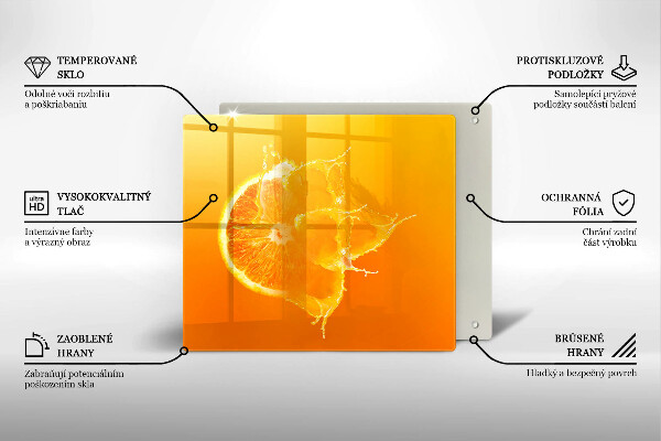 Osłona ściany przy kuchence gazowej Soczysty owoc pomarańcza