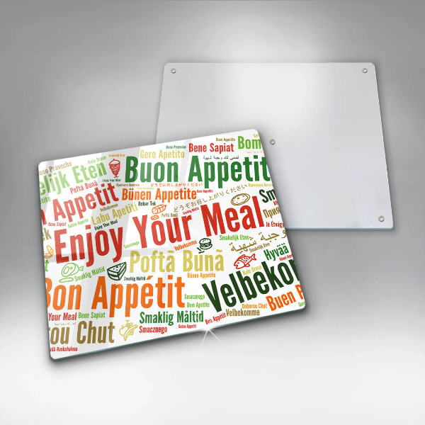Osłona ściany przy kuchence gazowej Napisy Smacznego języki