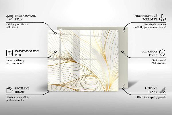 Osłona ściany przy kuchence gazowej Nowoczesny wzór linie