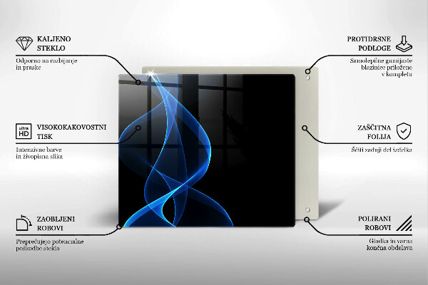 Osłona ściany przy kuchence gazowej Niebieskie linie dymu