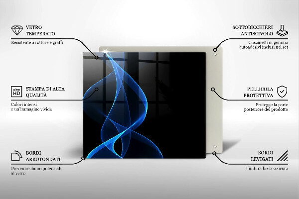 Osłona ściany przy kuchence gazowej Niebieskie linie dymu