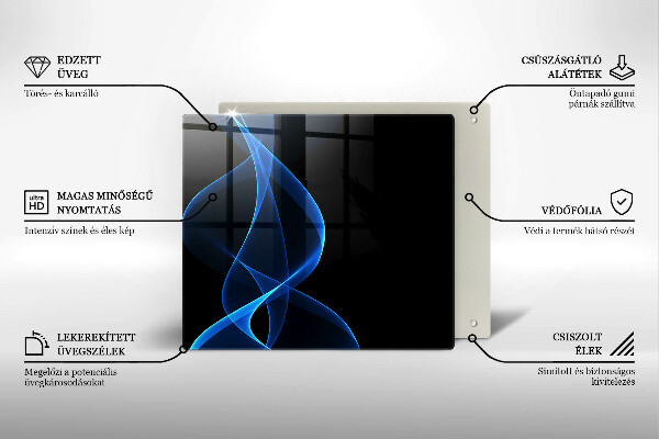 Osłona ściany przy kuchence gazowej Niebieskie linie dymu