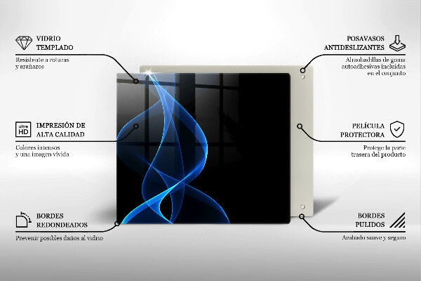 Osłona ściany przy kuchence gazowej Niebieskie linie dymu