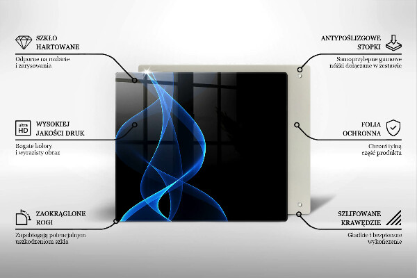 Osłona ściany przy kuchence gazowej Niebieskie linie dymu