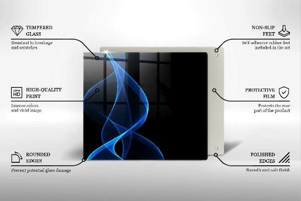 Osłona ściany przy kuchence gazowej Niebieskie linie dymu