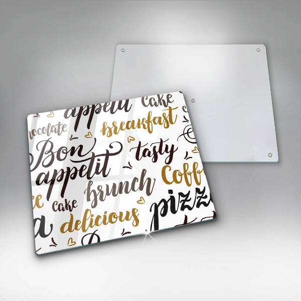 Osłona ściany przy kuchence gazowej Napisy Bon appetit