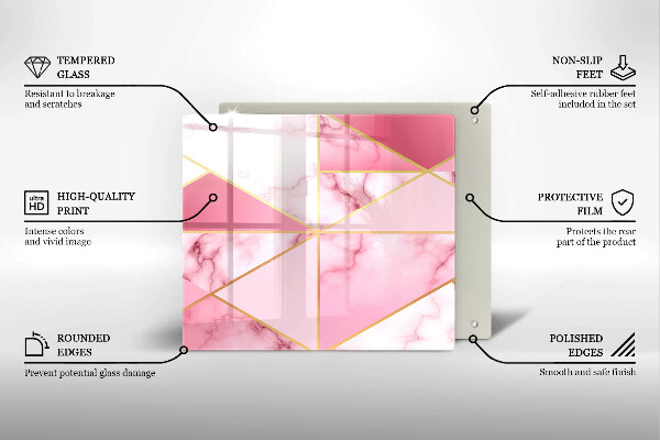 Osłona ściany przy kuchence gazowej Geometryczny marmur