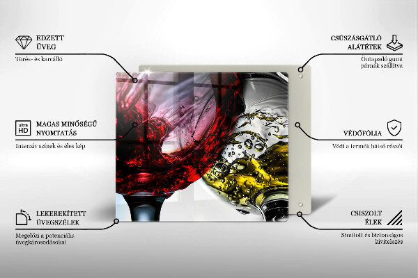 Osłona ściany przy kuchence gazowej Kieliszki wina