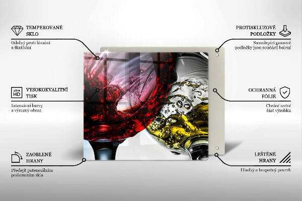 Osłona ściany przy kuchence gazowej Kieliszki wina