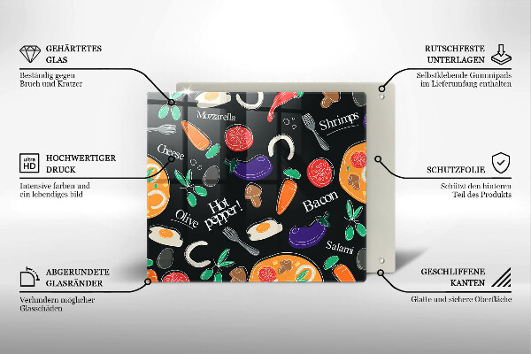 Osłona ściany przy kuchence gazowej Ilustracja jedzenie