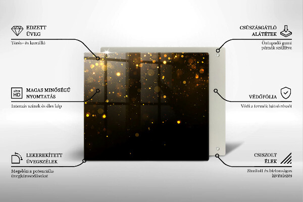 Osłona ściany przy kuchence gazowej Złoty brokat