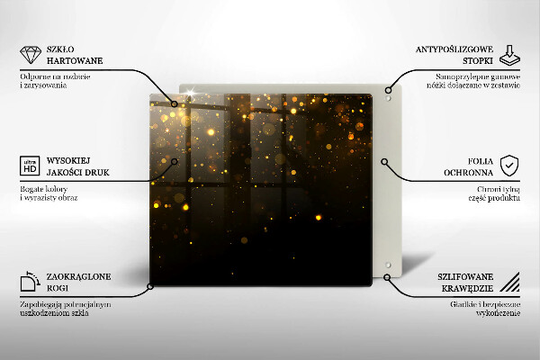 Osłona ściany przy kuchence gazowej Złoty brokat