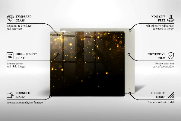 Osłona ściany przy kuchence gazowej Złoty brokat