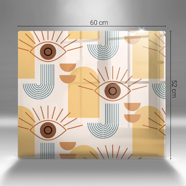 Osłona ściany przy kuchence gazowej Boho wzór oczy