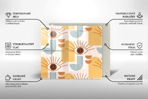 Osłona ściany przy kuchence gazowej Boho wzór oczy