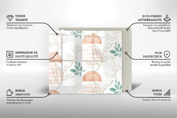 Osłona ściany przy kuchence gazowej Boho wzór liście