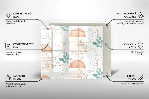 Osłona ściany przy kuchence gazowej Boho wzór liście