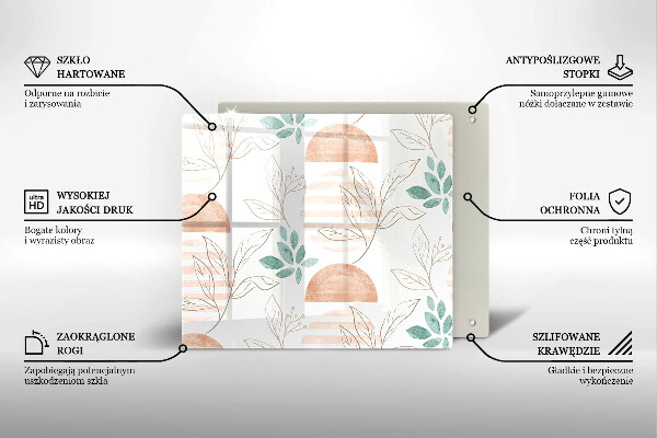 Osłona ściany przy kuchence gazowej Boho wzór liście