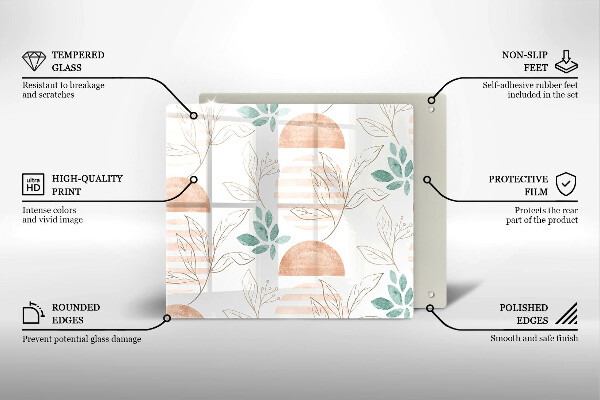 Osłona ściany przy kuchence gazowej Boho wzór liście