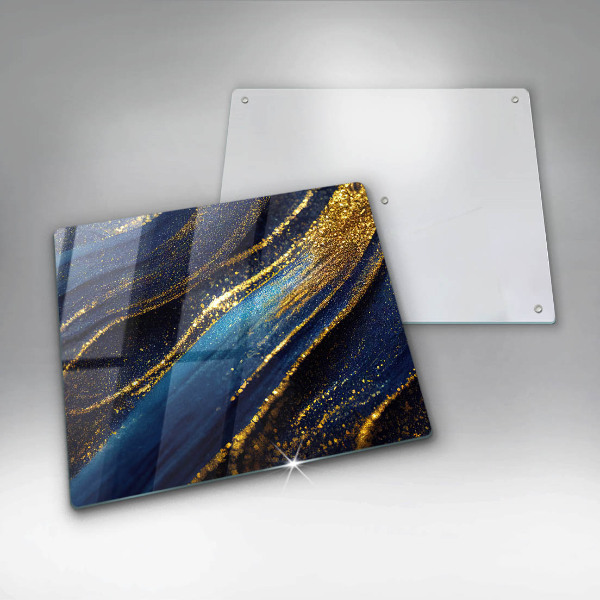 Osłona ściany przy kuchence gazowej Granatowa abstrakcja