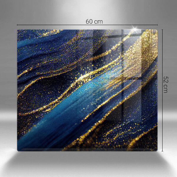 Osłona ściany przy kuchence gazowej Granatowa abstrakcja