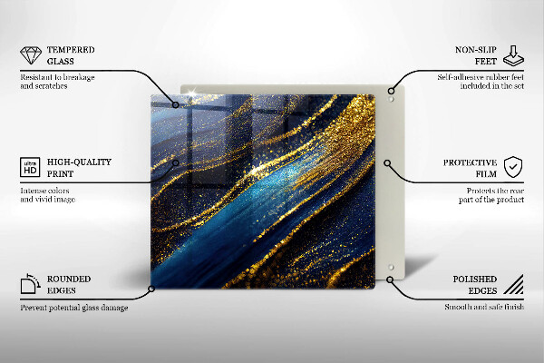 Osłona ściany przy kuchence gazowej Granatowa abstrakcja