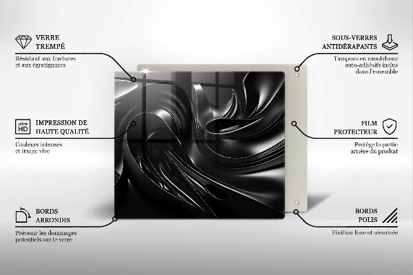 Osłona ściany przy kuchence gazowej Abstrakcja czarna masa