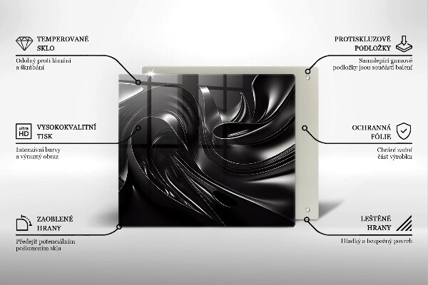 Osłona ściany przy kuchence gazowej Abstrakcja czarna masa