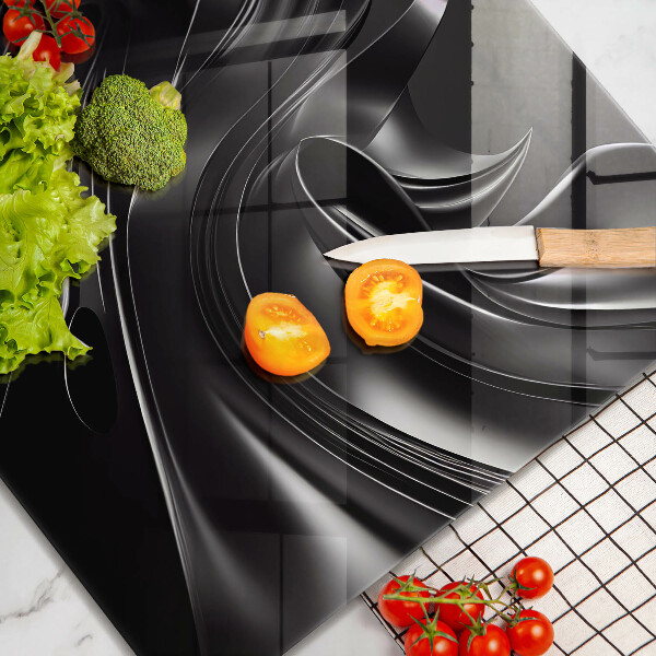 Osłona ściany przy kuchence gazowej Abstrakcja czarna masa