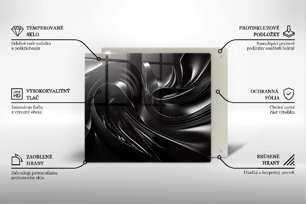 Osłona ściany przy kuchence gazowej Abstrakcja czarna masa