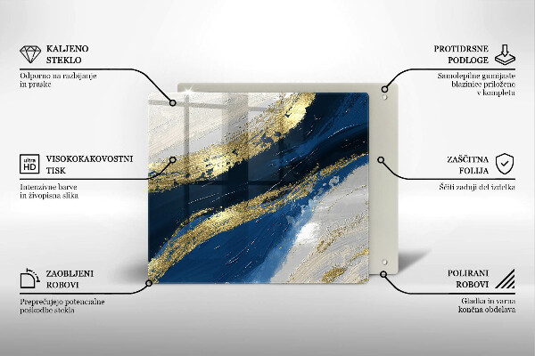 Osłona ściany przy kuchence gazowej Tekstura ze złotem