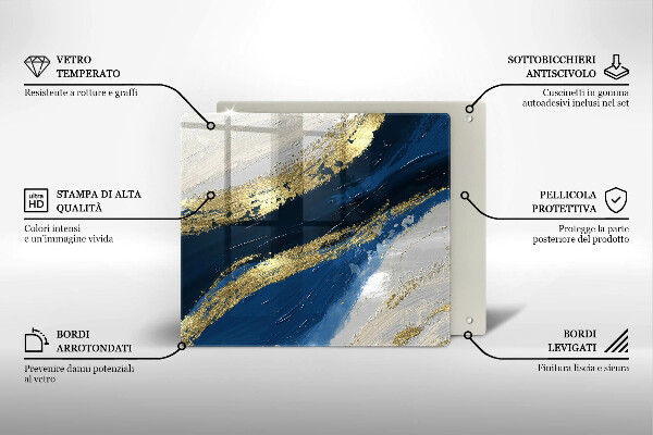 Osłona ściany przy kuchence gazowej Tekstura ze złotem