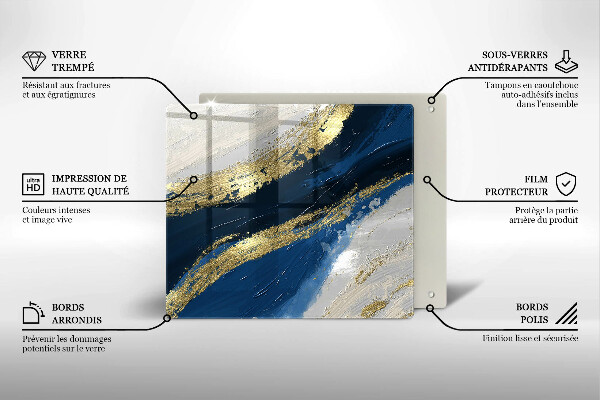 Osłona ściany przy kuchence gazowej Tekstura ze złotem