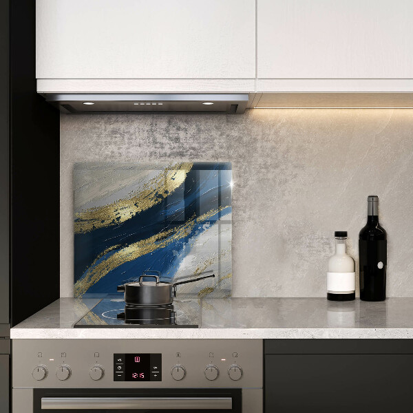 Osłona ściany przy kuchence gazowej Tekstura ze złotem