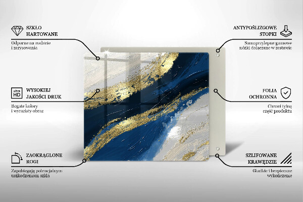 Osłona ściany przy kuchence gazowej Tekstura ze złotem