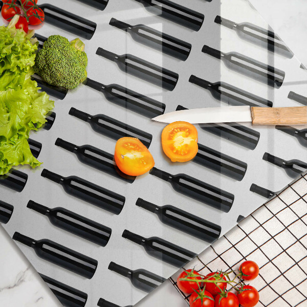 Osłona do płyty indukcyjnej Czarne butelki wina