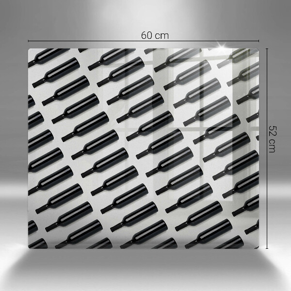 Osłona do płyty indukcyjnej Czarne butelki wina
