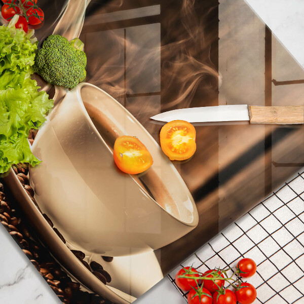 Osłona do płyty indukcyjnej Filiżanka i ziarna kawy